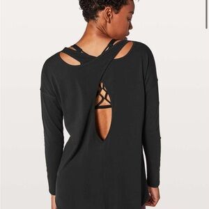 Lululemon Back Into It Long Sleeve Black Women's Top